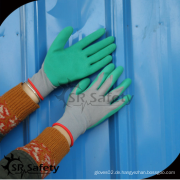 SRSAFETY preiswerter Preis / 13G Strickjacke grüner Knall Latex Handschuhe / Hand Handschuhe